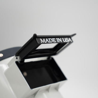 Tiger Scoop - White On Navy Leather